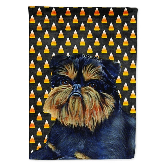 Carolines Treasures LH9049-FLAG-PARENT Brussels Griffon Candy Corn Halloween Portrait Flag multicolor