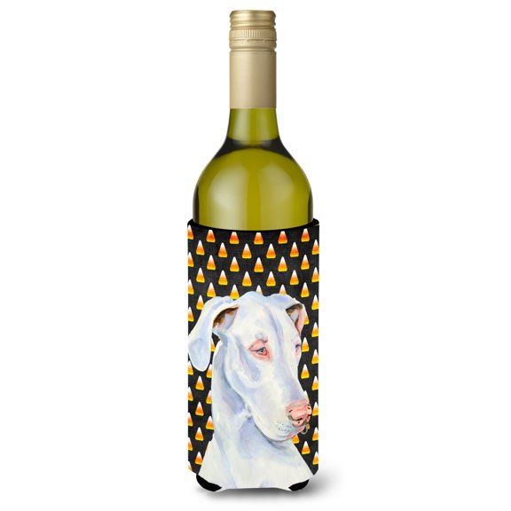 Carolines Treasures LH9052LITERK Great Dane Candy Corn Halloween Portrait Wine Bottle Hugger Wine Bottle multicolor