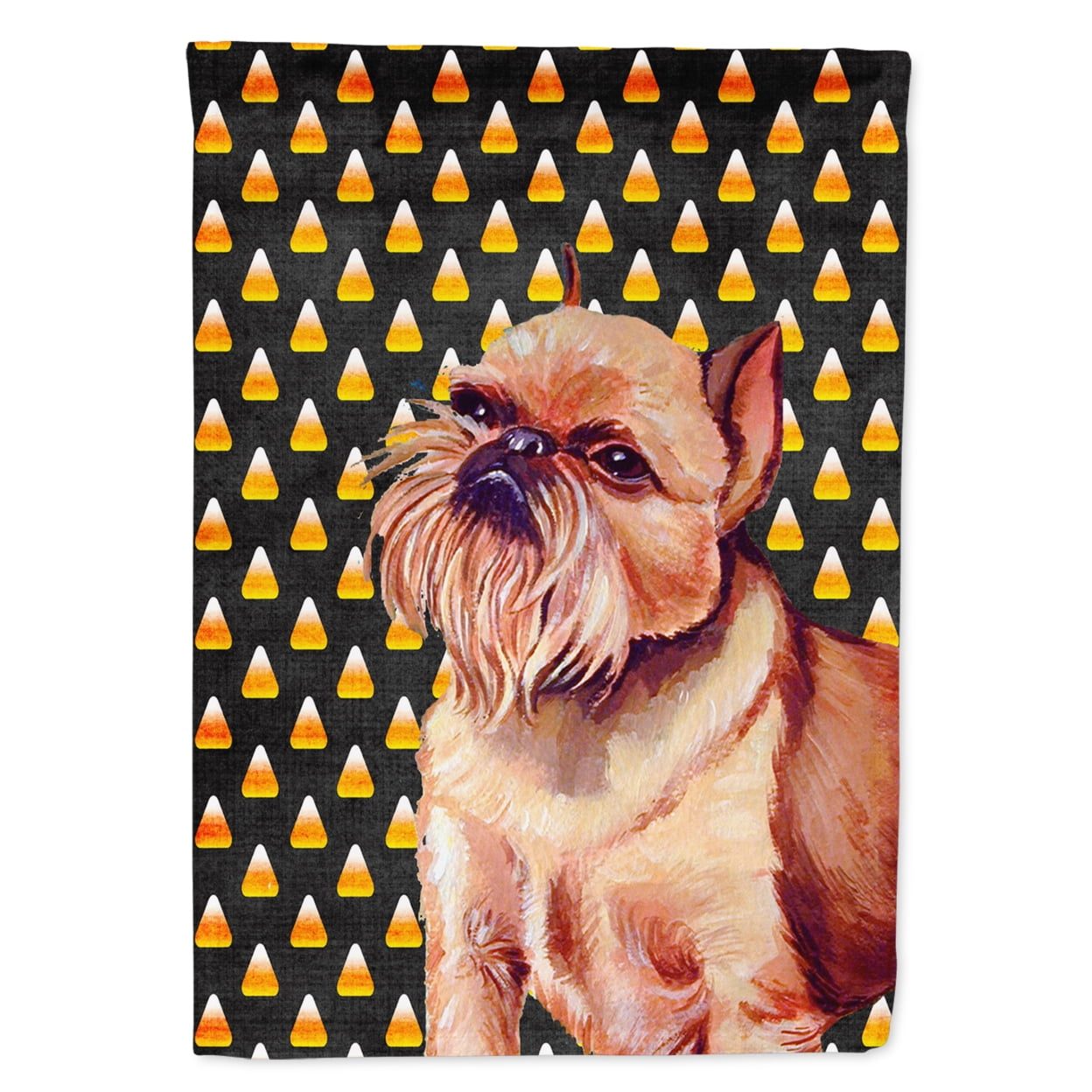 Carolines Treasures LH9055-FLAG-PARENT Brussels Griffon Candy Corn Halloween Portrait Flag  multicolor