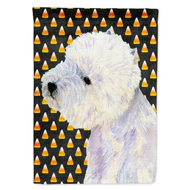 Carolines Treasures LH9056-FLAG-PARENT Westie Candy Corn Halloween Portrait Flag  multicolor