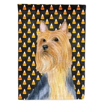 Carolines Treasures LH9057-FLAG-PARENT Silky Terrier Candy Corn Halloween Portrait Flag multicolor