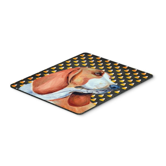 Carolines Treasures LH9073MP "Basset Hound Candy Corn Halloween Portrait Mouse Pad Hot Pad or Trivet" Large multicolor