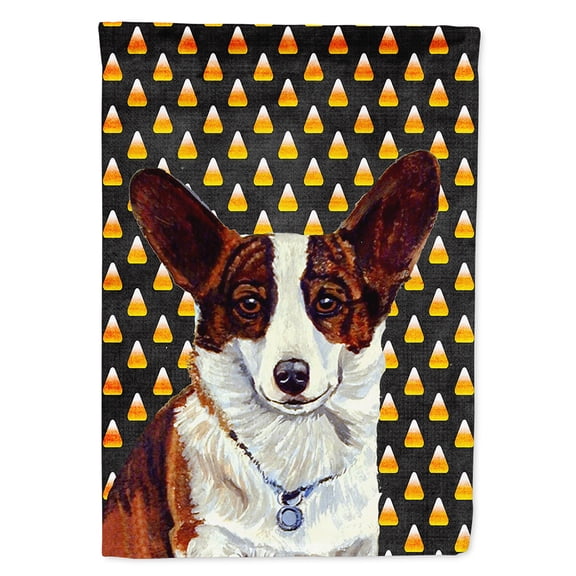 Corgi Candy Corn Halloween Portrait Garden Flag