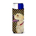 thumbnail image 1 of Carolines Treasures LH9079MUK Labrador Yellow Candy Corn Halloween Portrait Ultra Hugger for slim cans Slim Can, 1 of 6