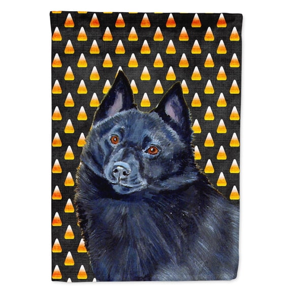 Carolines Treasures LH9080-FLAG-PARENT Schipperke Candy Corn Halloween Portrait Flag multicolor