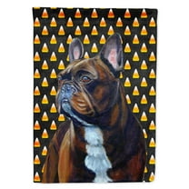 Carolines Treasures LH9081-FLAG-PARENT French Bulldog Candy Corn Halloween Portrait Flag  multicolor