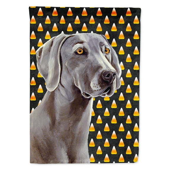Carolines Treasures LH9082-FLAG-PARENT Weimaraner Candy Corn Halloween Portrait Flag  multicolor