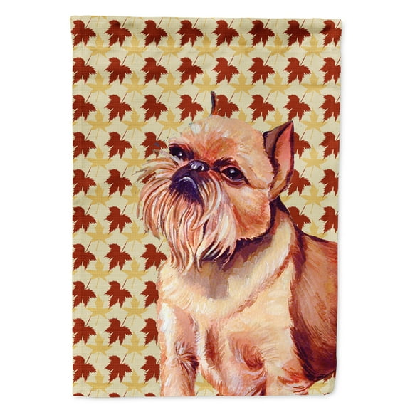 Carolines Treasures LH9089-FLAG-PARENT Brussels Griffon Fall Leaves Portrait Flag  multicolor