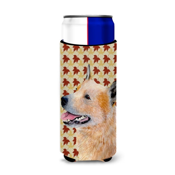 Carolines Treasures LH9092MUK Australian Cattle Dog Fall Leaves Portrait Ultra Hugger for slim cans Slim Can multicolor