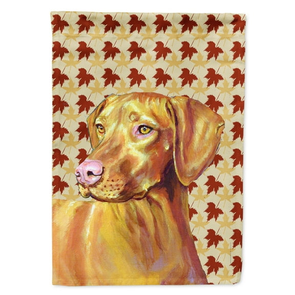 Carolines Treasures LH9100-FLAG-PARENT Vizsla Fall Leaves Portrait Flag  multicolor