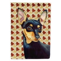 Carolines Treasures LH9110-FLAG-PARENT Min Pin Fall Leaves Portrait Flag  multicolor