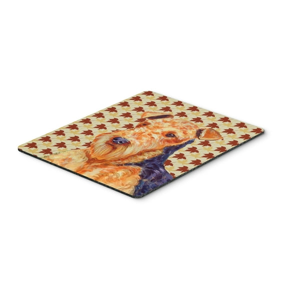 Carolines Treasures LH9111MP "Airedale Fall Leaves Portrait Mouse Pad Hot Pad or Trivet" Large multicolor
