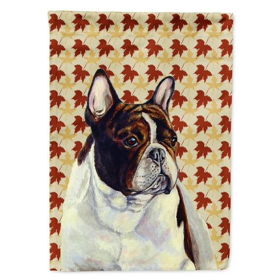 Carolines Treasures LH9112-FLAG-PARENT French Bulldog Fall Leaves Portrait Flag  multicolor