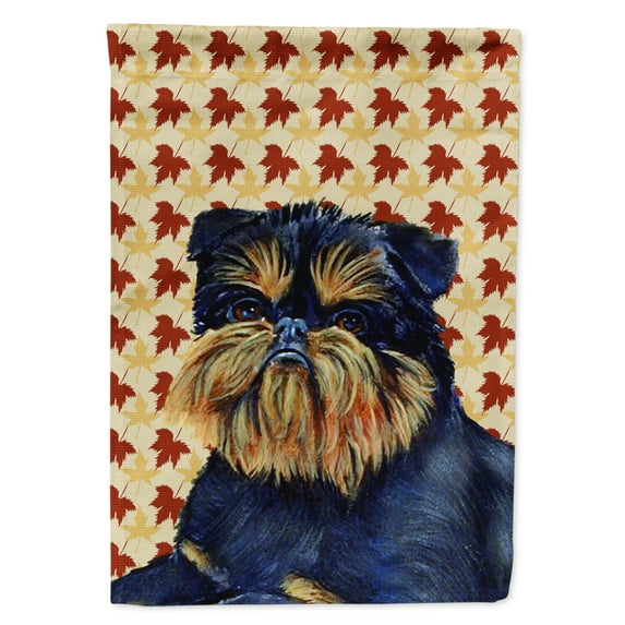 Brussels Griffon Fall Leaves Portrait Flag Canvas House Size