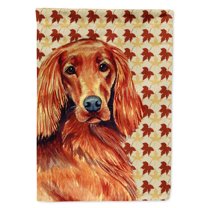 Carolines Treasures LH9119-FLAG-PARENT Irish Setter Fall Leaves Portrait Flag  multicolor