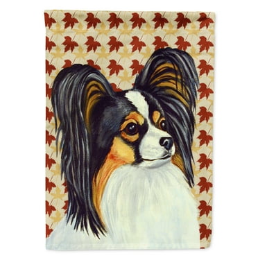 Carolines Treasures LH9120-FLAG-PARENT Papillon Fall Leaves Portrait Flag  multicolor