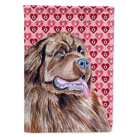 Carolines Treasures LH9129-FLAG-PARENT Newfoundland Hearts Love and Valentines Day Portrait Flag  multicolor