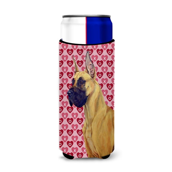 Carolines Treasures LH9130MUK Great Dane Hearts Love and Valentines Day Portrait Ultra Hugger for slim cans Slim Can