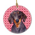 thumbnail image 1 of Carolines Treasures LH9133CO1 Dachshund Valentines Love and Hearts Ceramic Ornament 3 in multicolor, 1 of 2