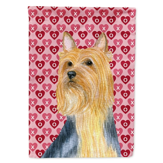 Carolines Treasures LH9136-FLAG-PARENT Silky Terrier Hearts Love and Valentines Day Portrait Flag  multicolor