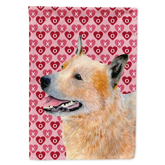 Carolines Treasures LH9137-FLAG-PARENT Australian Cattle Dog Hearts Love Valentines Day Flag  multicolor