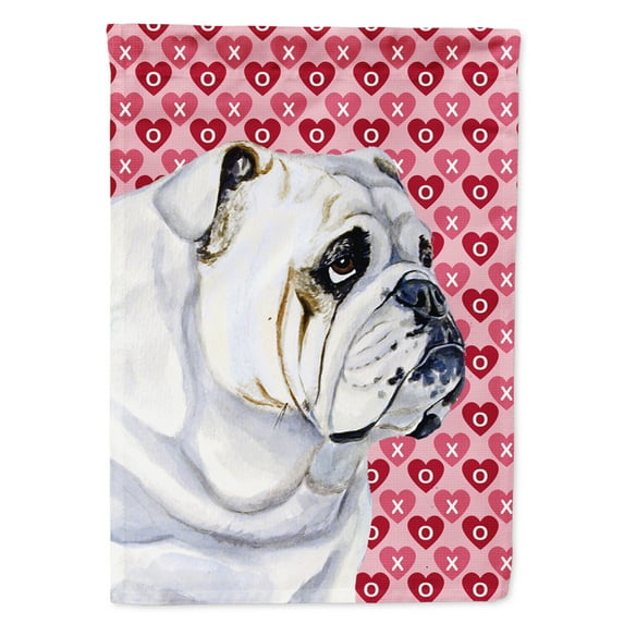 Carolines Treasures LH9139-FLAG-PARENT Bulldog English Hearts Love Valentines Day Flag multicolor