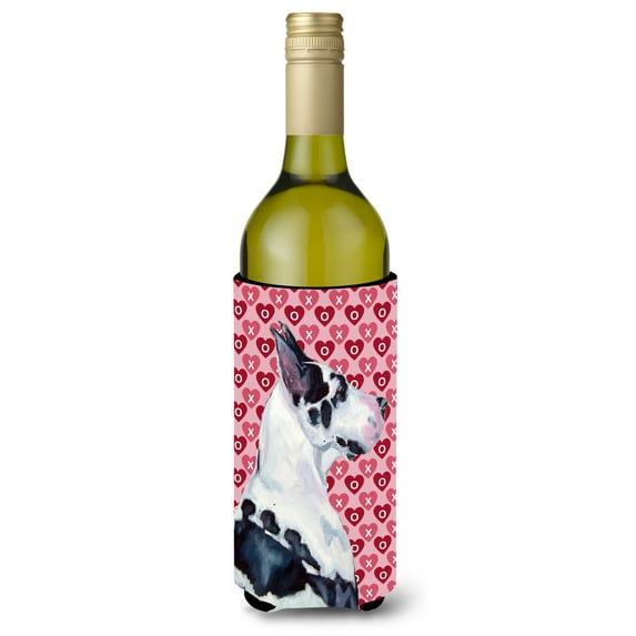Carolines Treasures LH9146LITERK Great Dane Hearts Love and Valentines Day Portrait Wine Bottle Hugger Wine Bottle