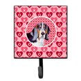 thumbnail image 1 of Carolines Treasures LH9147SH4 Basset Hound Hearts Love and Valentines Day Portrait Leash or Key Holder Single Hook, 1 of 2