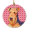 thumbnail image 1 of Carolines Treasures LH9156CO1 Airedale Valentines Love and Hearts Ceramic Ornament 3 in multicolor, 1 of 2