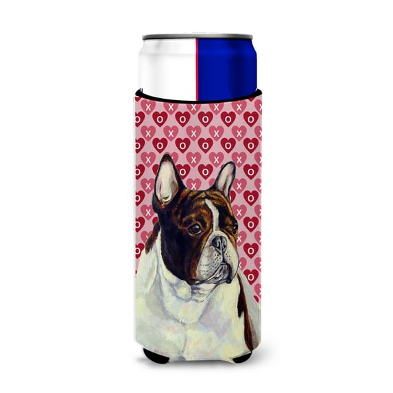 Carolines Treasures LH9157MUK French Bulldog Hearts Love and Valentines Day Portrait Ultra Hugger for slim cans Slim Can