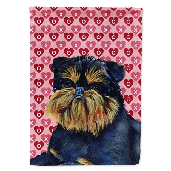 Carolines Treasures LH9163-FLAG-PARENT Brussels Griffon Hearts Love and Valentines Day Portrait Flag multicolor