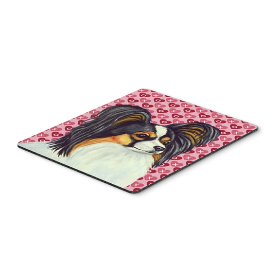 Carolines Treasures LH9165MP "Papillon Hearts Love and Valentines Day Portrait Mouse Pad Hot Pad or Trivet" Large