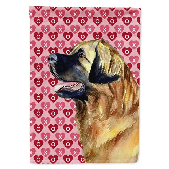 Carolines Treasures LH9168-FLAG-PARENT Leonberger Hearts Love and Valentines Day Portrait Flag  multicolor