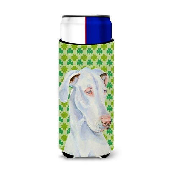 Carolines Treasures LH9176MUK Great Dane St. Patricks Day Shamrock Portrait Ultra Hugger for slim cans Slim Can
