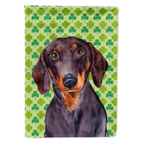 Carolines Treasures LH9178-FLAG-PARENT Dachshund St. Patricks Day Shamrock Portrait Flag  multicolor