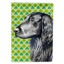 Carolines Treasures LH9186-FLAG-PARENT Flat Coated Retriever St. Patricks Day Shamrock Portrait Flag  multicolor
