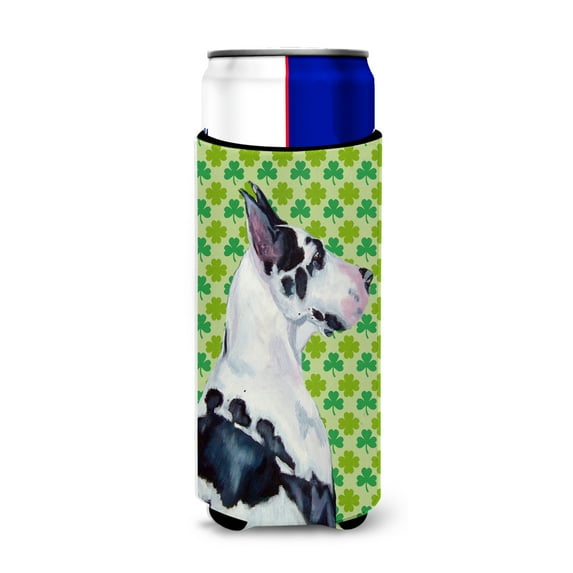 Carolines Treasures LH9191MUK Great Dane St. Patricks Day Shamrock Portrait Ultra Hugger for slim cans Slim Can