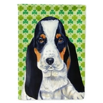 Carolines Treasures LH9194-FLAG-PARENT Basset Hound St. Patricks Day Shamrock Portrait Flag  multicolor