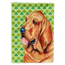 Carolines Treasures LH9196-FLAG-PARENT Bloodhound St. Patricks Day Shamrock Portrait Flag multicolor