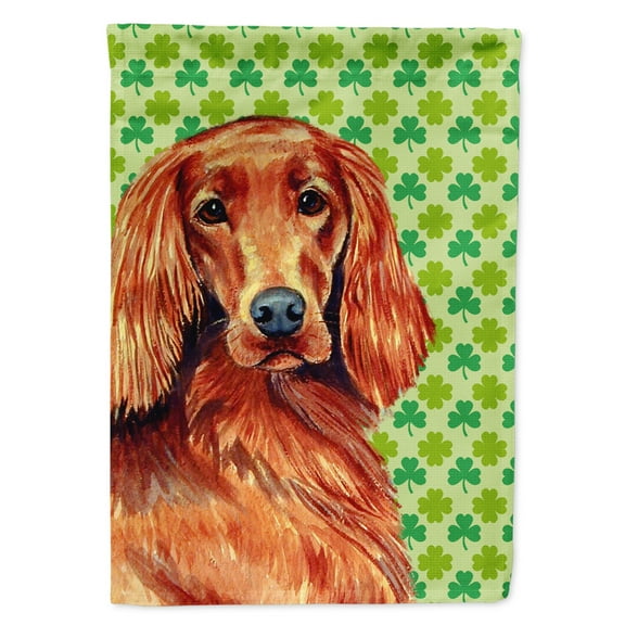 Carolines Treasures LH9209-FLAG-PARENT Irish Setter St. Patricks Day Shamrock Portrait Flag  multicolor