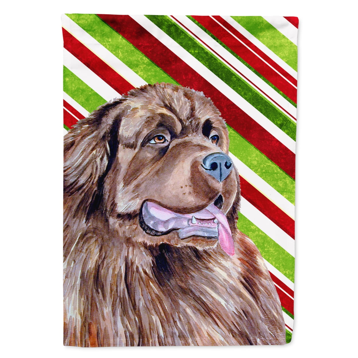 Carolines Treasures LH9219-FLAG-PARENT Newfoundland Candy Cane Holiday Christmas  Flag  multicolor