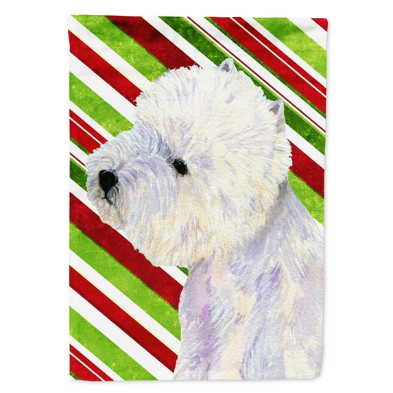 Carolines Treasures LH9225-FLAG-PARENT Westie Candy Cane Holiday Christmas Flag multicolor