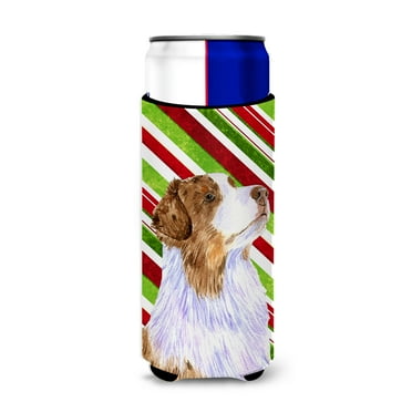 Carolines Treasures LH9228MUK Australian Shepherd Candy Cane Holiday Christmas Ultra Hugger for slim cans Slim Can
