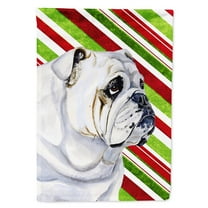 Carolines Treasures LH9229-FLAG-PARENT Bulldog English Candy Cane Holiday Christmas Flag multicolor