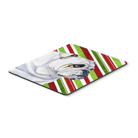 Carolines Treasures LH9229MP "Bulldog English Candy Cane Holiday Christmas Mouse Pad Hot Pad or Trivet" Large multicolor