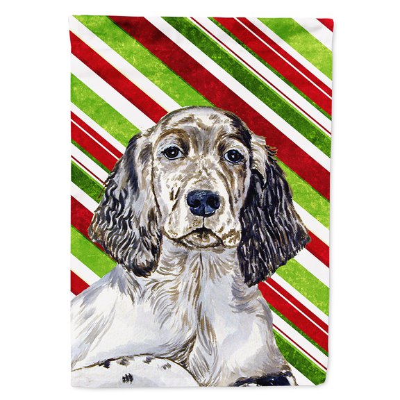 English Setter Candy Cane Holiday Christmas Flag Canvas House Size