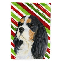 Carolines Treasures LH9234-FLAG-PARENT Cavalier Spaniel Candy Cane Holiday Christmas Flag multicolor