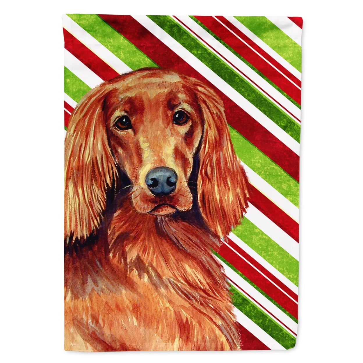 Carolines Treasures LH9254-FLAG-PARENT Irish Setter Candy Cane Holiday Christmas  Flag  multicolor