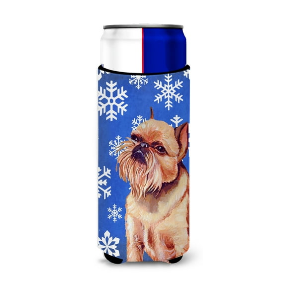 Carolines Treasures LH9269MUK Brussels Griffon Winter Snowflakes Holiday Ultra Hugger for slim cans Slim Can multicolor