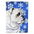 thumbnail image 1 of Carolines Treasures LH9274-FLAG-PARENT Bulldog English Winter Snowflakes Holiday Flag  multicolor, 1 of 3